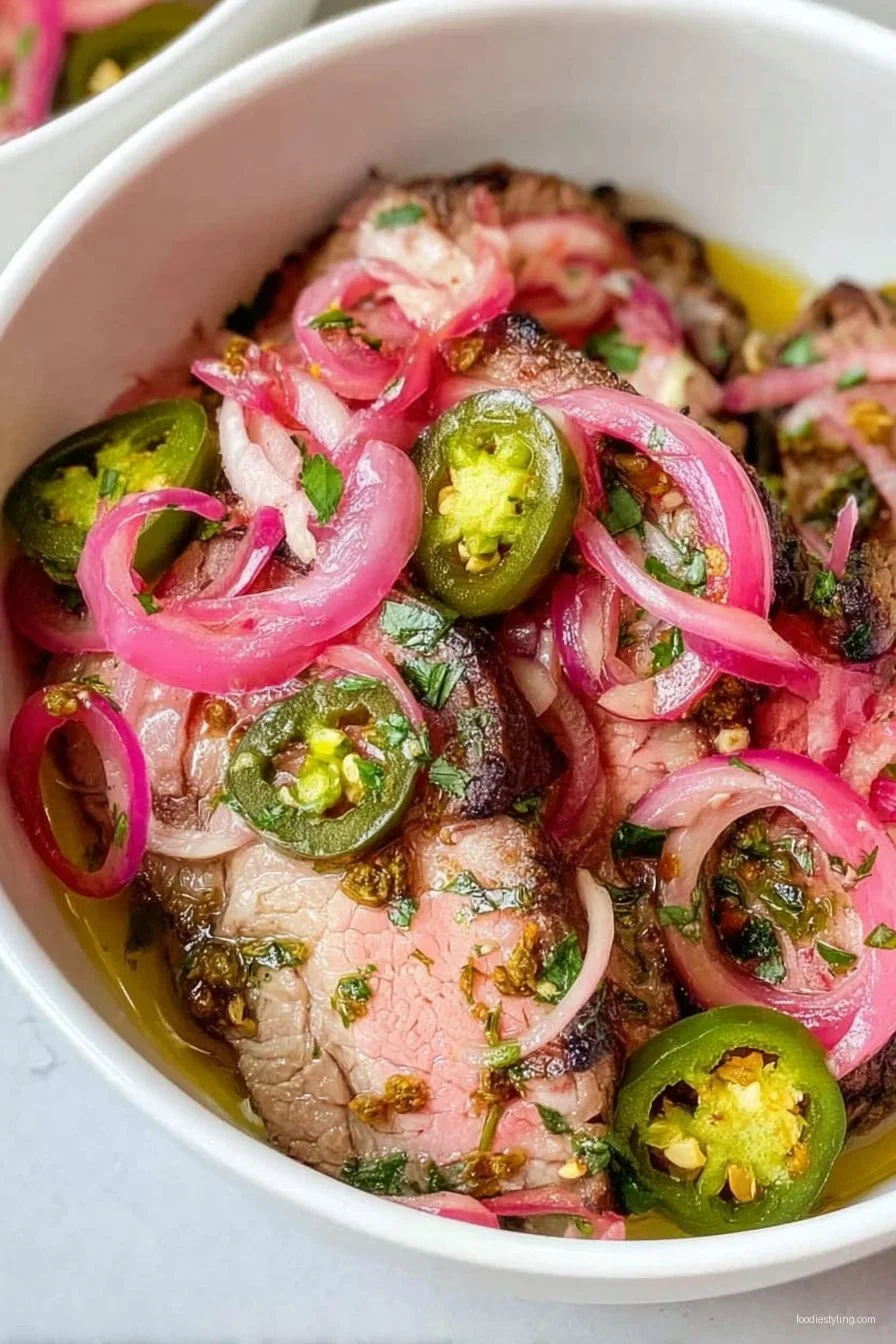Delicious Pickled Onions and Jalapeños recipe