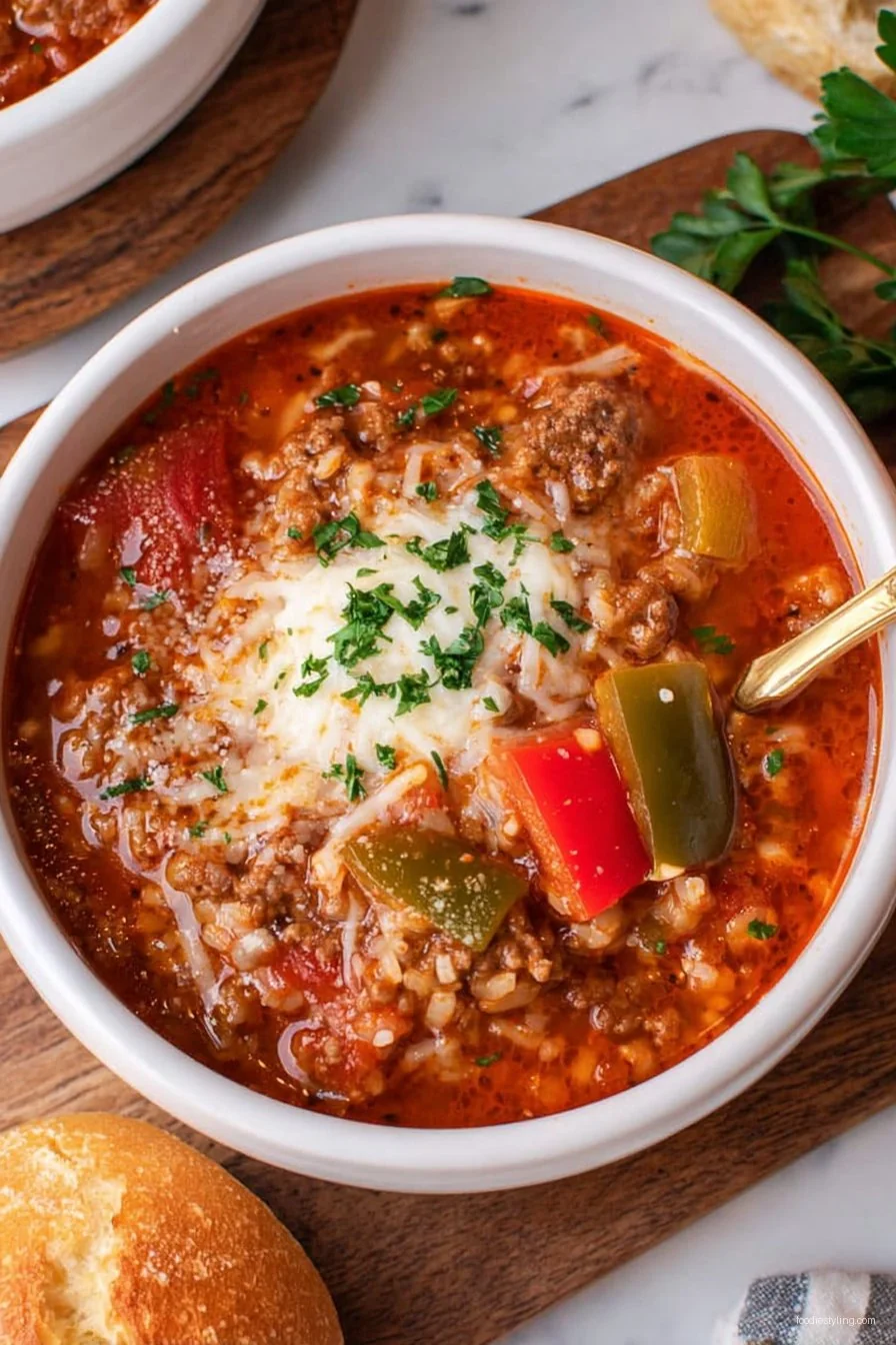 Delicious Stuffed Pepper Soup recipe