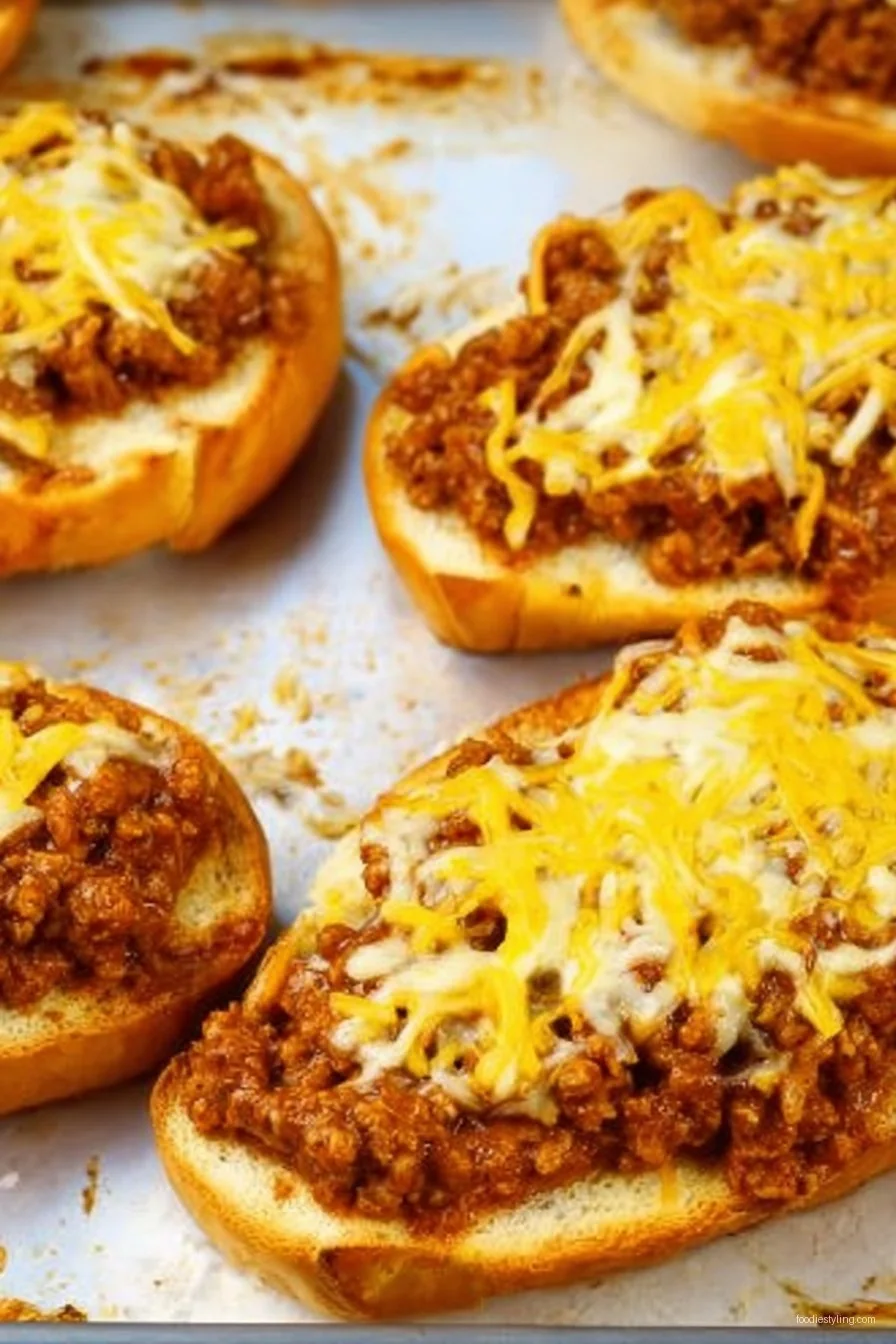 Sloppy Joes piled high on golden Texas toast, garnished with parsley