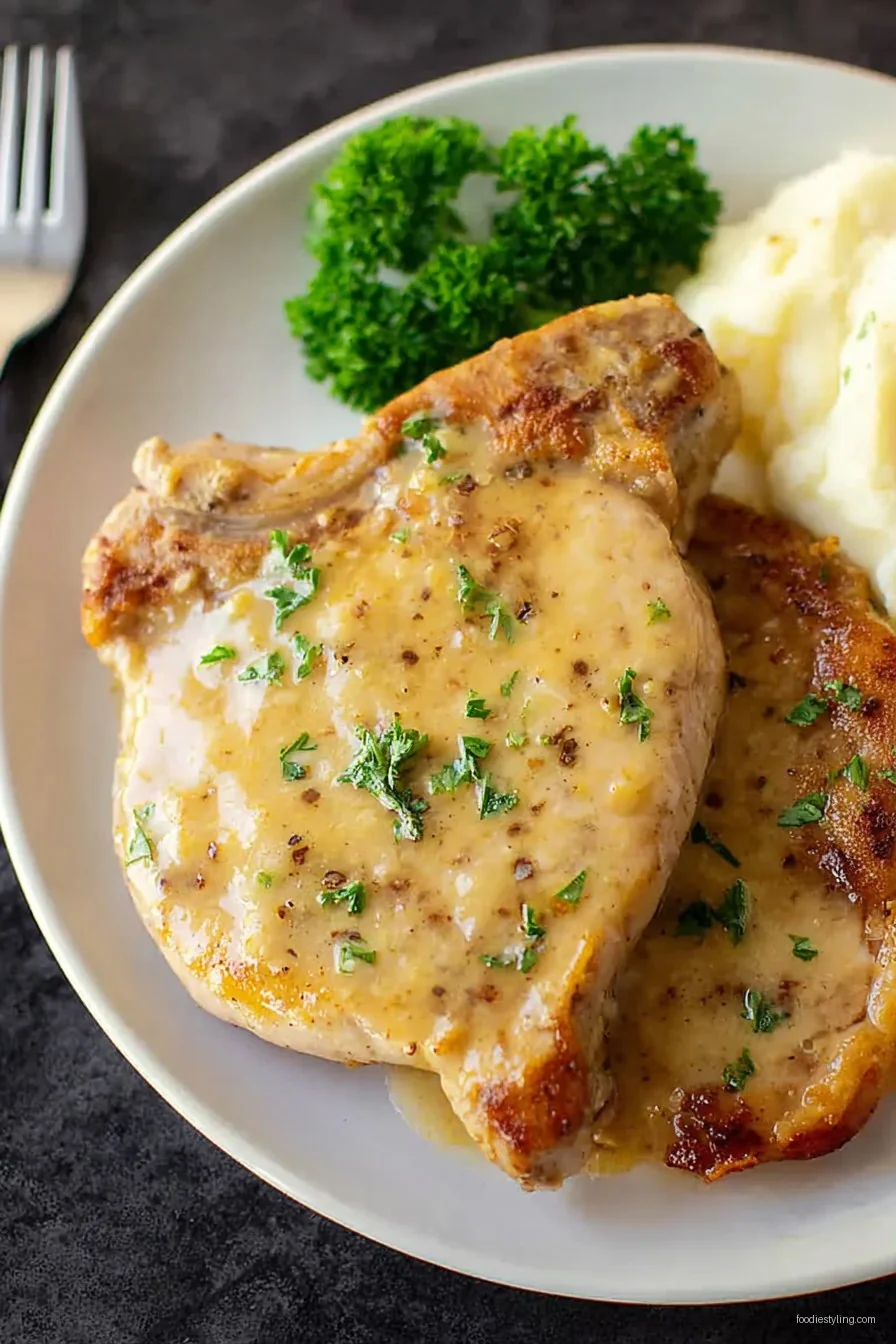 Tender Crock Pot Pork Chops with Creamy Gravy