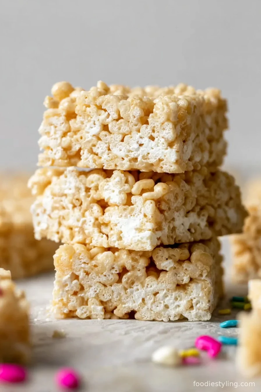 Irresistibly gooey, classic Rice Krispie Treats in a pan