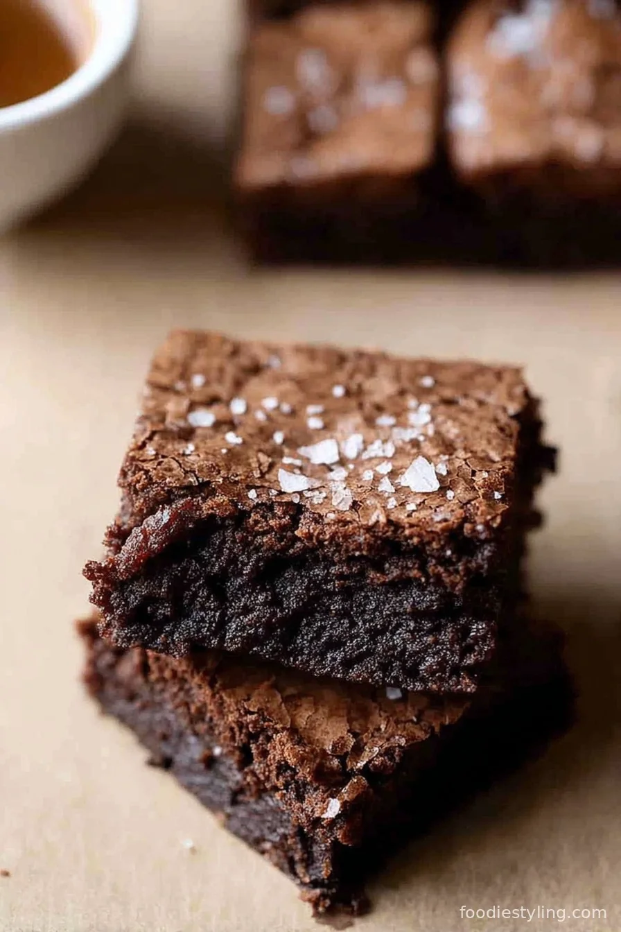 Espresso Brownies, rich and fudgy squares with crackly tops
