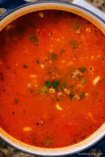 Hamburger Macaroni Soup