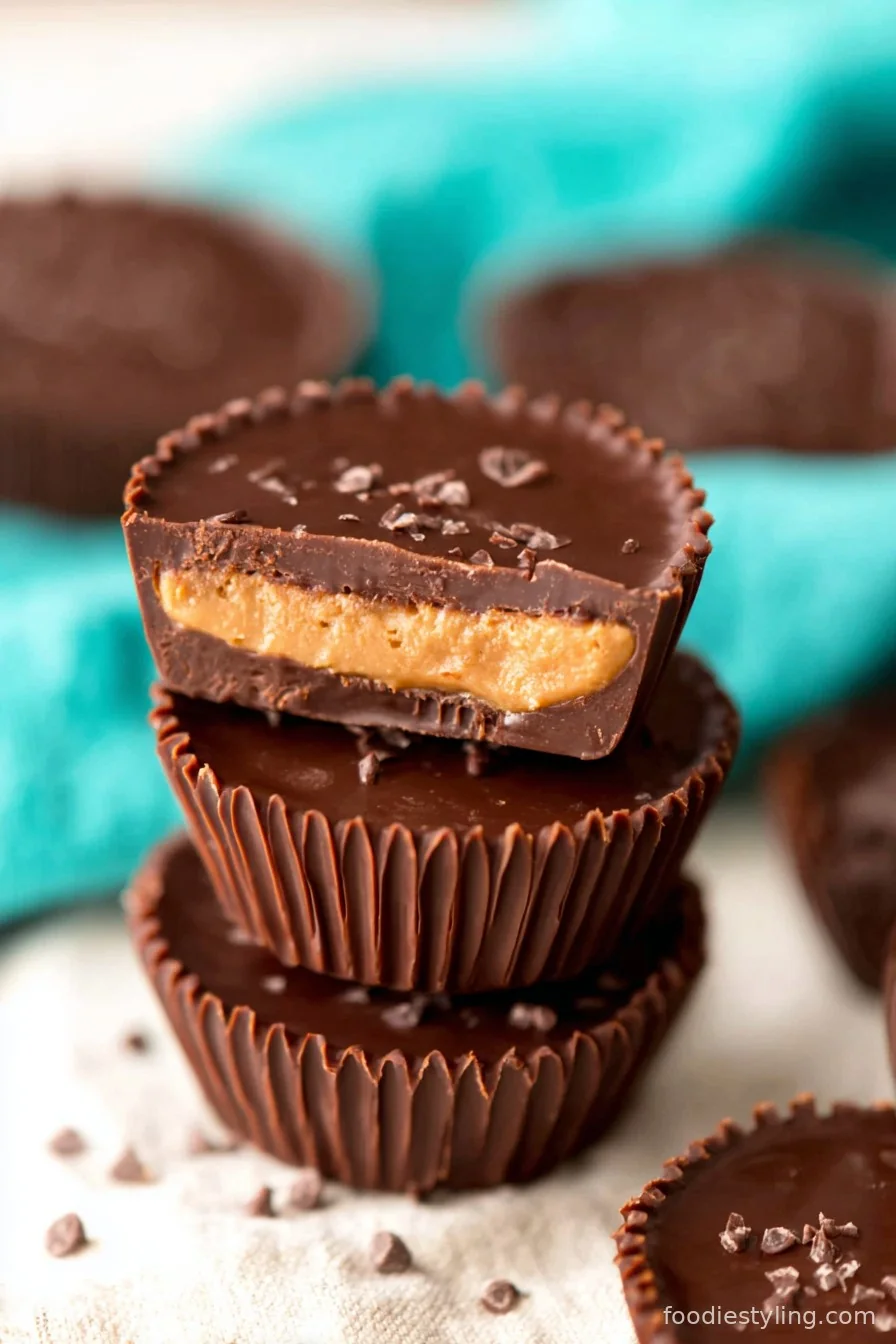 Chocolatey peanut butter cups with a creamy center
