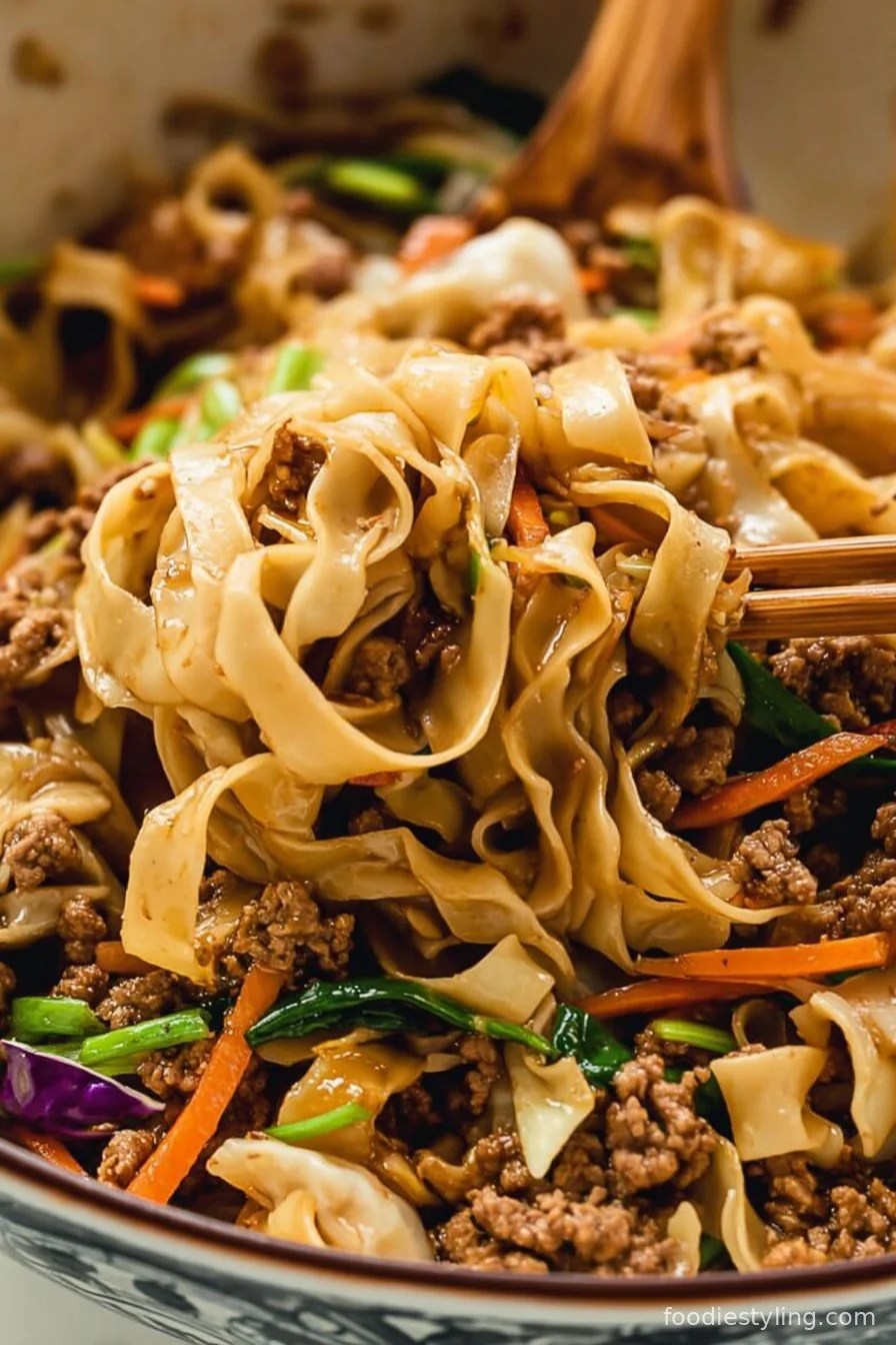 Steaming Potsticker Noodle Bowls with vibrant veggies and savory dumplings