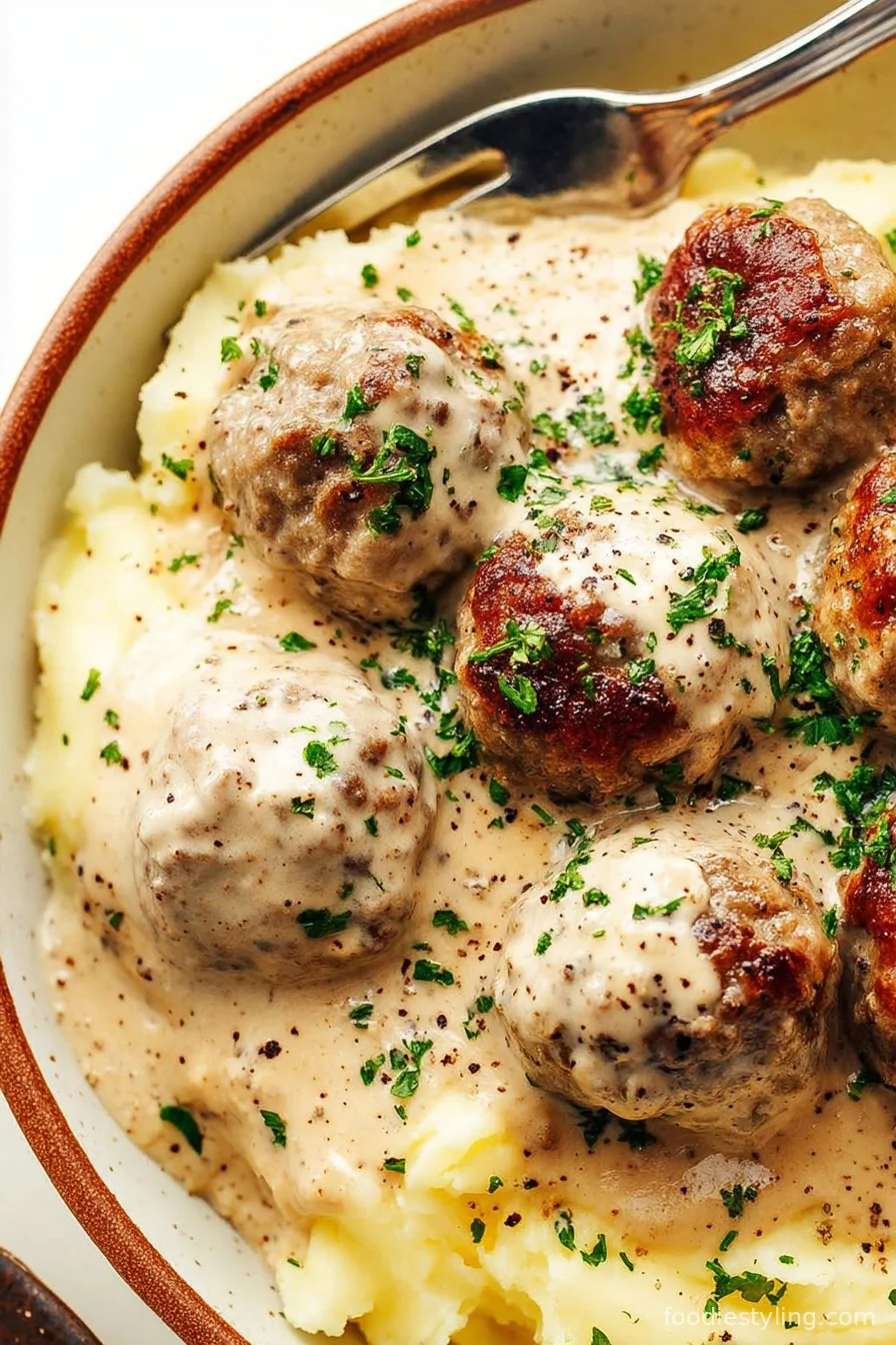 Swedish Meatballs in creamy gravy